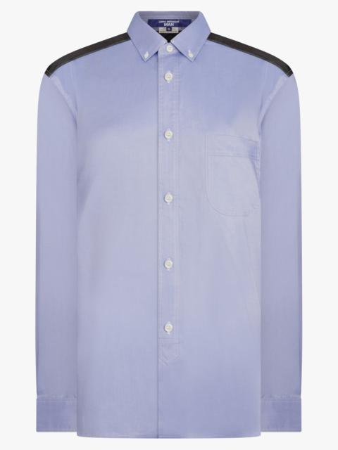 COTTON TWILL NYLON RIP STOP SHIRT | SAX/BLACK