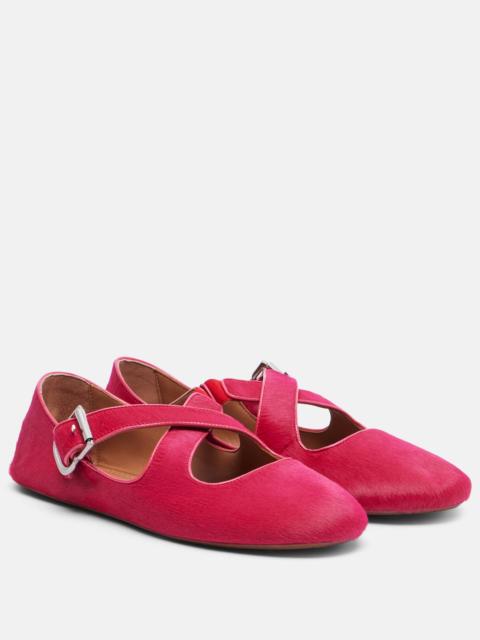 La Ballerine suede Mary Jane flats
