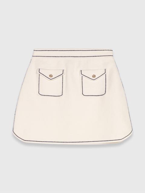 Mini topstitched knit skirt