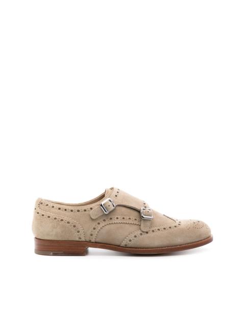 perforated suede monk shoes