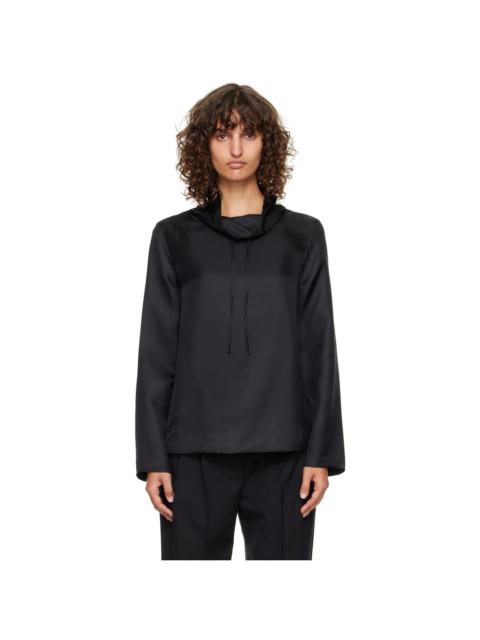 Black Cyna Silk Blouse