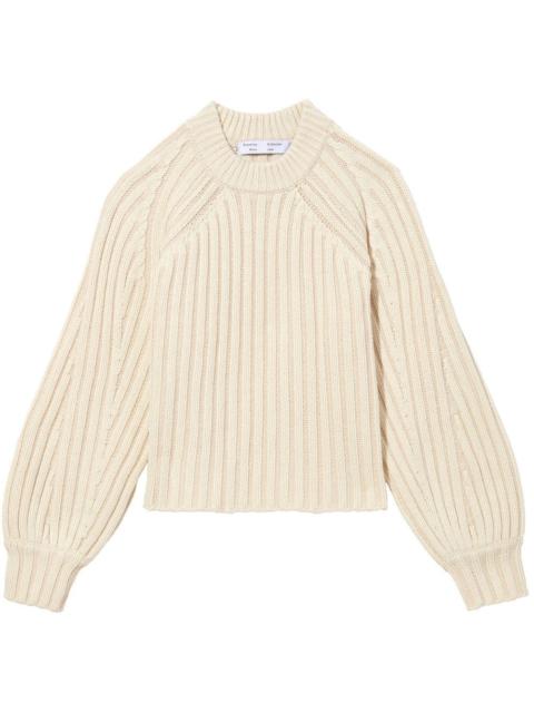 cropped ribbed-knit jumper