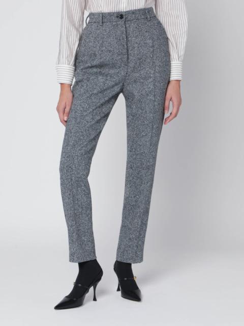 Wool-blend dotted trousers