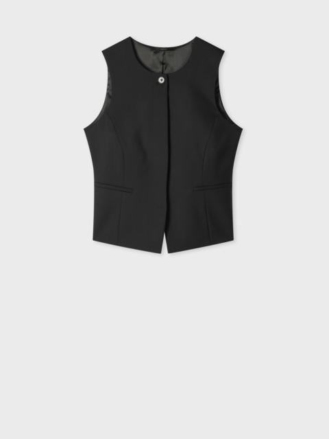 Women's Black Wool Asymmetric Waistcoat