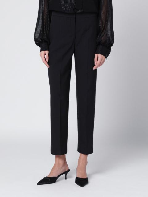 Black slim gabardine trousers