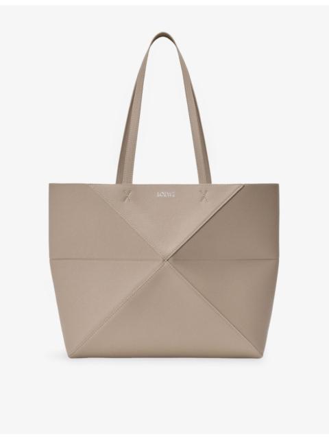 Puzzle Fold Medium Horizontal Leather Tote Bag