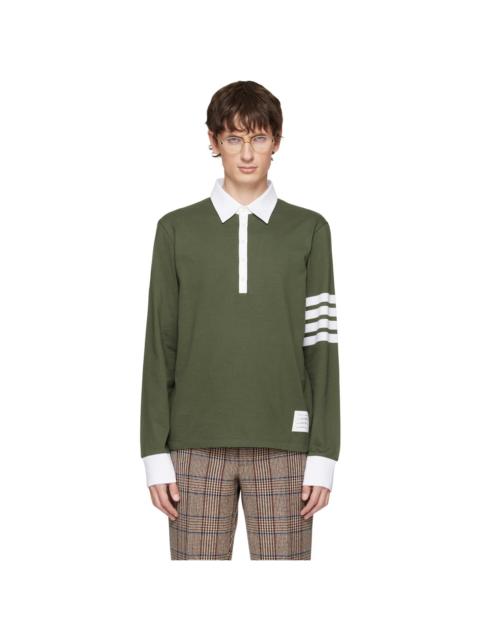 Green Jersey 4-Bar Rugby Polo