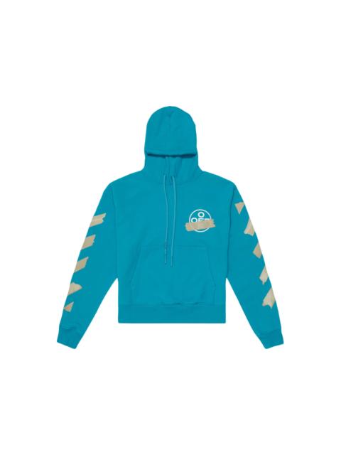 OFF-WHITE Tape Diag Arrows Hoodie Petrol Blue/Beige