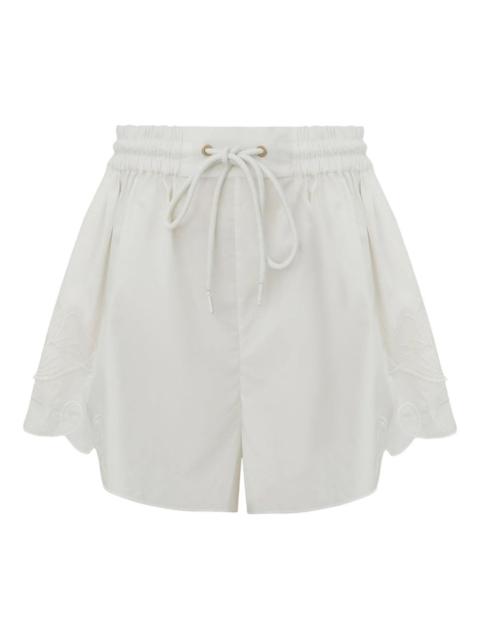 scalloped-hem short