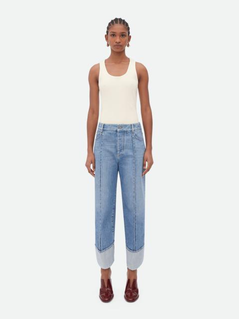 Curved Shape Vintage Indigo Denim