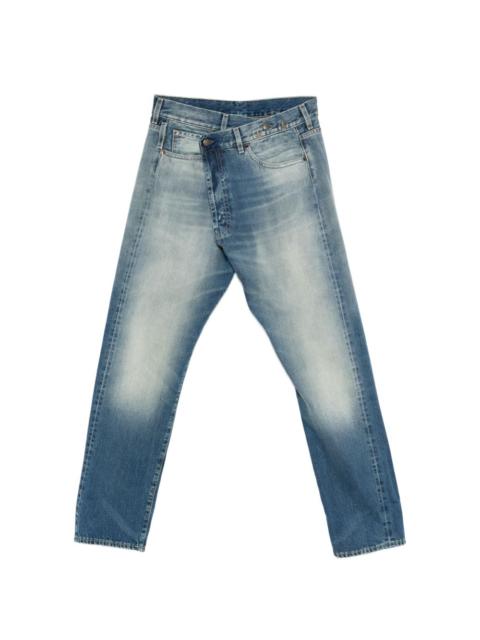 crossover-waistband jeans