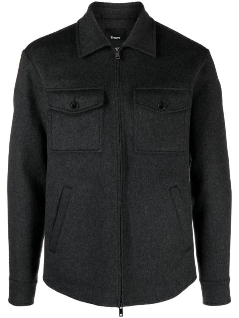 zipped wool-blend shirt jacket