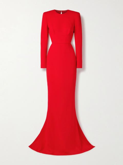 Open-back crepe gown Red