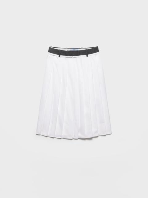 Pleated poplin and rush stitch skirt