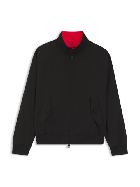 TWILL BOMBER JACKET WITH BUTTONED STAND COLLAR