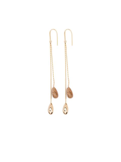 Imala gold-chain stone earrings