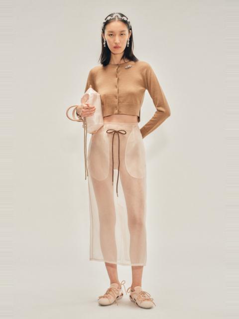 Embellished Cropped Merino Silk Cardigan