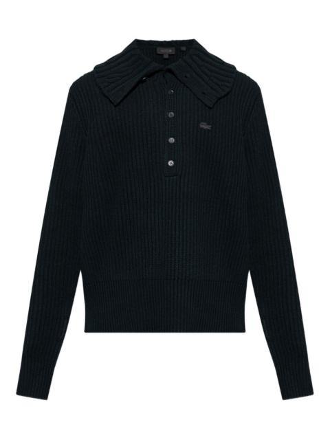 buttoned-collar sweater