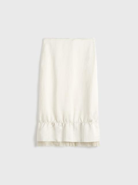 Layered satin skirt white
