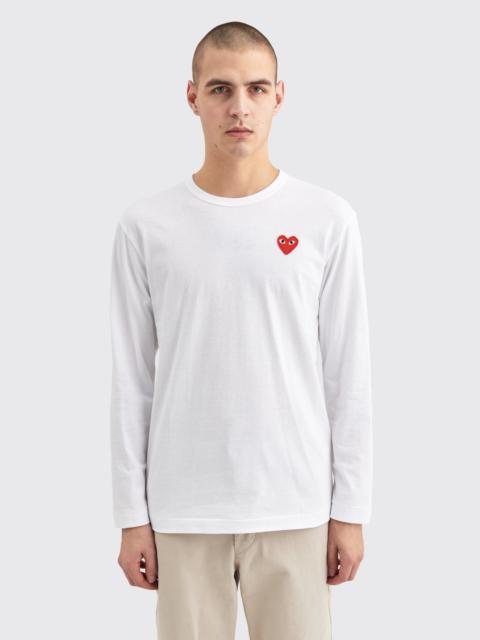 COMME DES GARÇONS PLAY SMALL HEART LS T-SHIRT WHITE RED