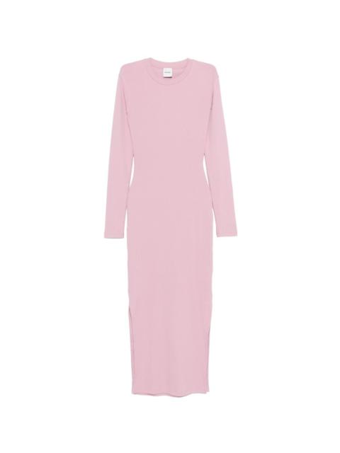 long-sleeve cut-out midi dress