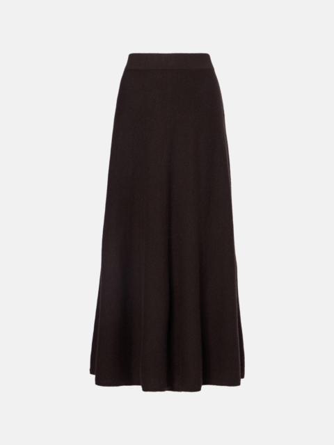 Torie high-rise cashmere maxi skirt