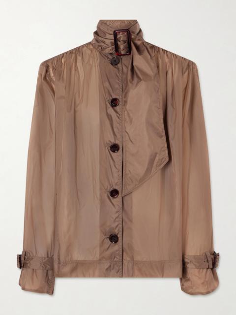 Tie-detailed Gathered Shell Shirt