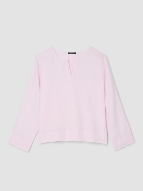 Organic Handkerchief Linen Split Neck Top
