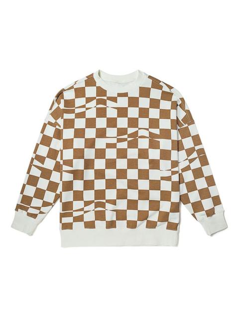 (WMNS) Vans checkerboard Hoodie 'Brown White' VN00091HC1L