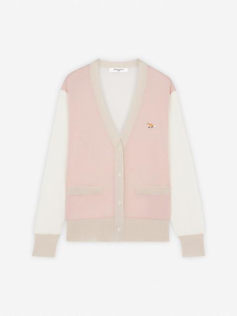 BABY FOX PATCH COLOR BLOCK CARDIGAN