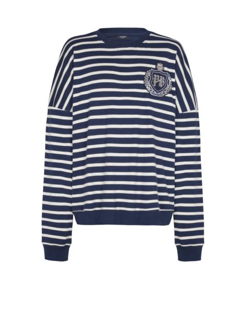 Cotton College Emblem sweatshirt with Breton stripes