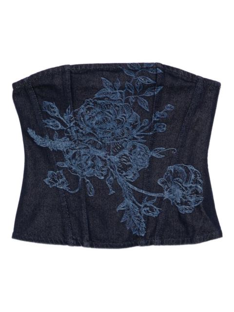 floral-motif corset top