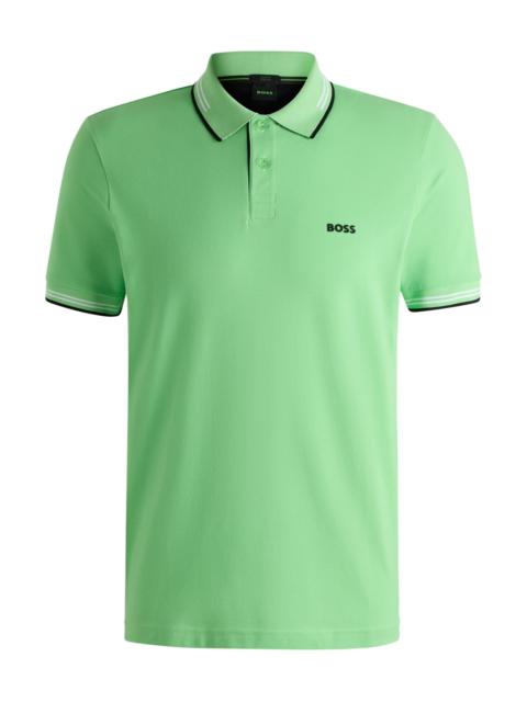 STRETCH-COTTON SLIM-FIT POLO SHIRT WITH BRANDING