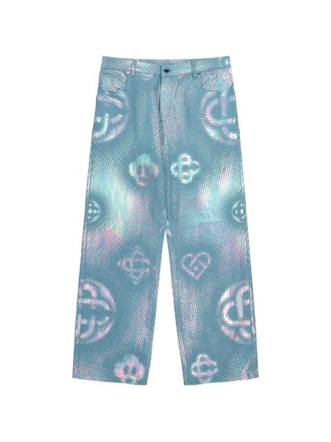 pearlescent monogram baggy jeans