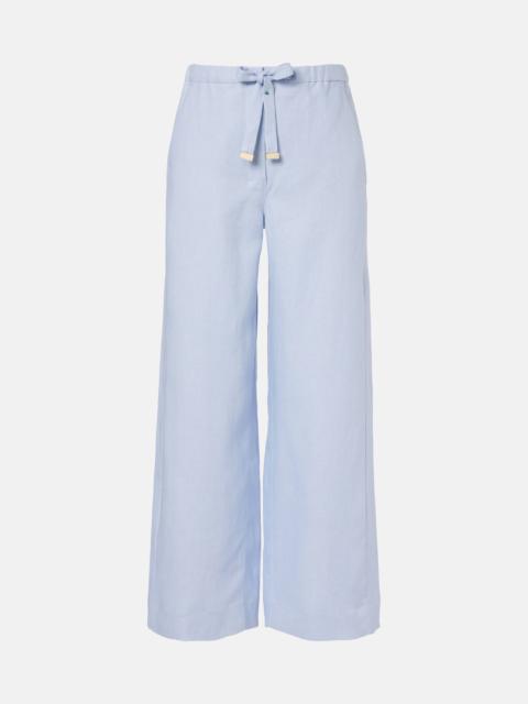Amedea linen wide-leg pants