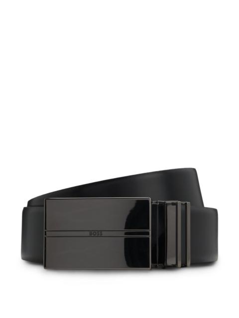 REVERSIBLE ITALIAN-LEATHER BELT WITH INTERCHANGEABLE BUCKLES