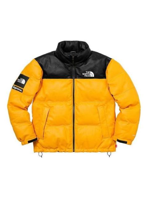 Supreme FW17 x The North Face Leather Nuptse Jacket 'Yellow' SUP-FW17-618
