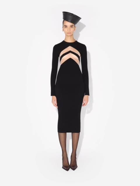 THE BLACK DRESS WITH CHEVRONS