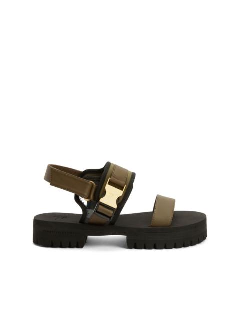 Mederic logo-buckle leather sandals
