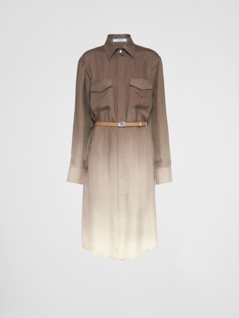 Silk twill shirt dress