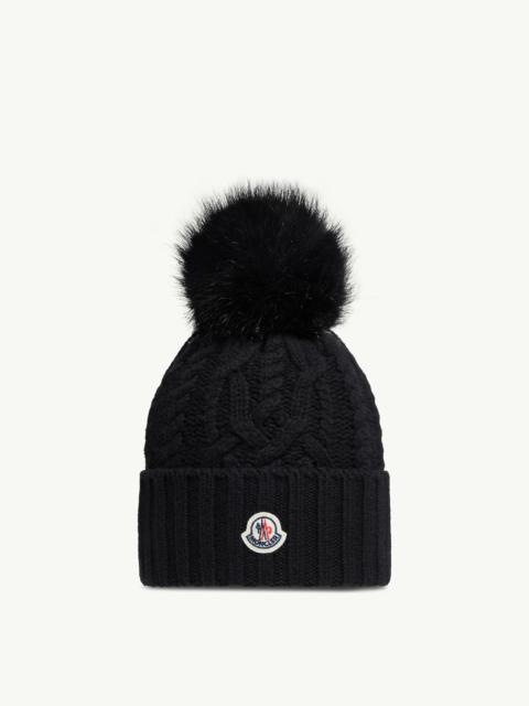 Cashmere Blend Beanie with Pom Pom