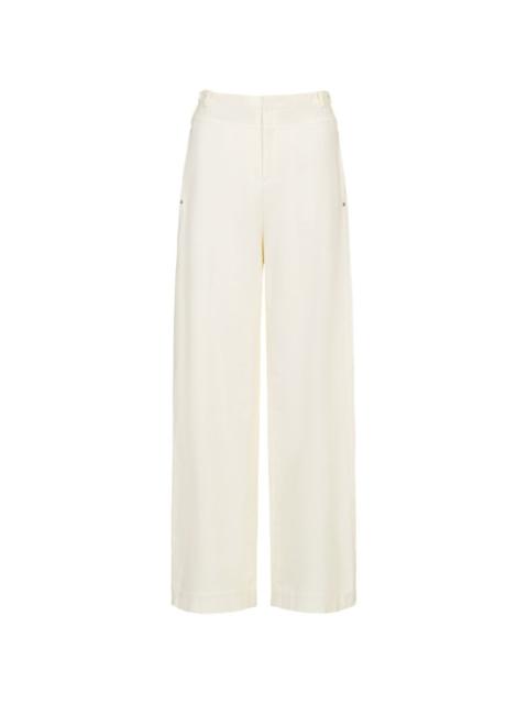 Utility double-waist wide-leg trousers