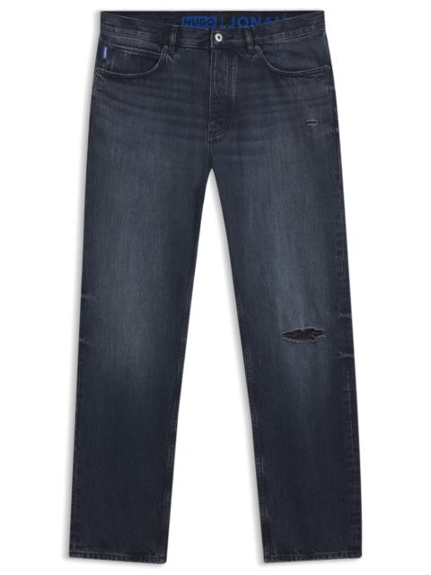 REGULAR-FIT JEANS IN DARK-BLUE DENIM