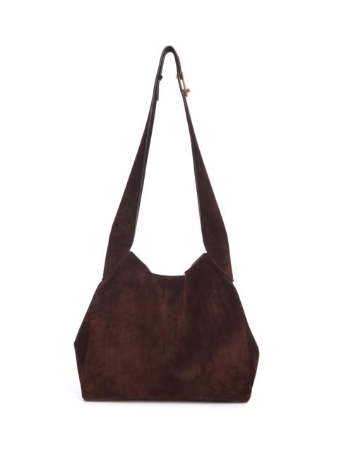 Small Hobo Bag in Dark Brown Suede