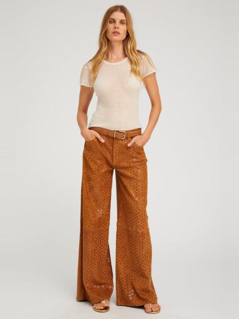 SUEDE 5 POCKET WIDE LEG