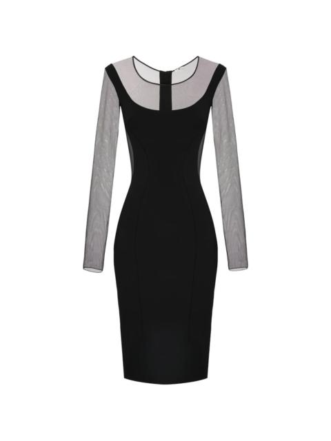 cut-out sheer midi dress