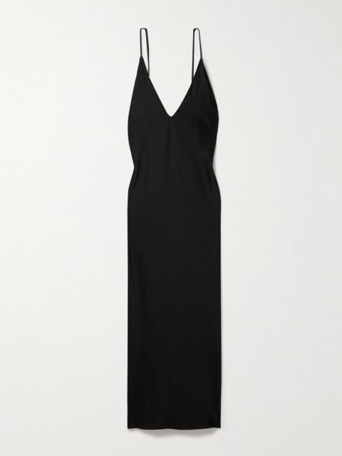 Barb Open-back Washed-satin Maxi Dress