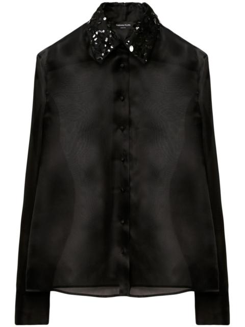 sequined organza shirt