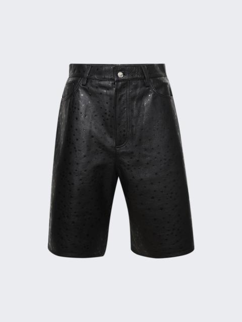 Leather Star Baggy Carpenter Shorts Black