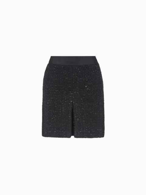 Lurex tweed mini skirt with micro sequins